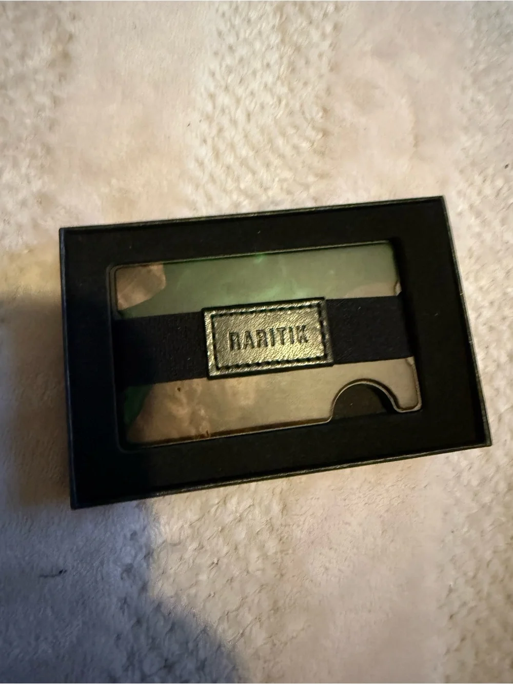 Raritik Metal Card Holder in Reflective Silver